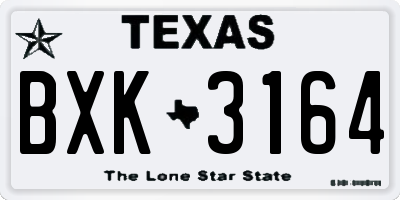 TX license plate BXK3164