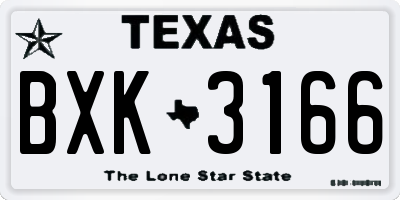 TX license plate BXK3166