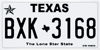 TX license plate BXK3168
