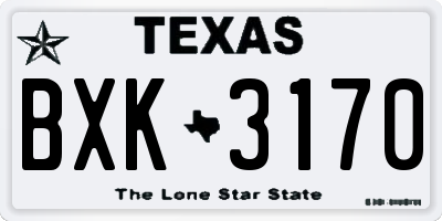 TX license plate BXK3170