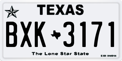 TX license plate BXK3171