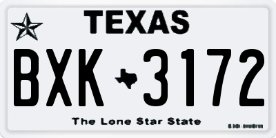 TX license plate BXK3172