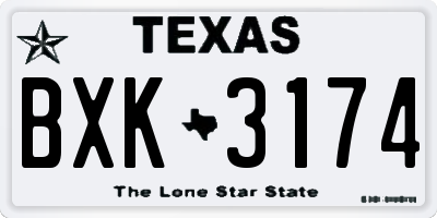 TX license plate BXK3174