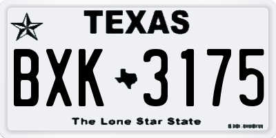 TX license plate BXK3175