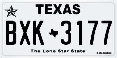TX license plate BXK3177