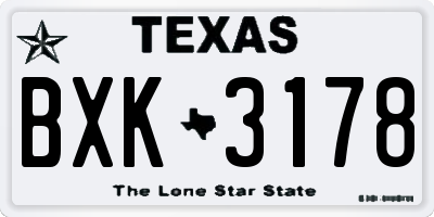 TX license plate BXK3178