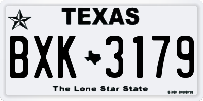 TX license plate BXK3179