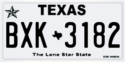 TX license plate BXK3182