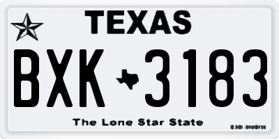 TX license plate BXK3183