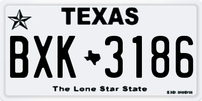 TX license plate BXK3186