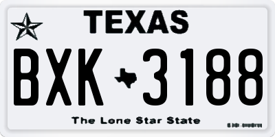 TX license plate BXK3188