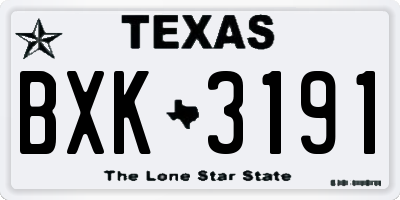 TX license plate BXK3191