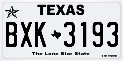 TX license plate BXK3193