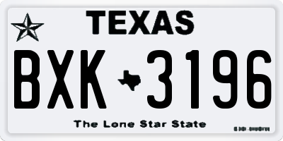 TX license plate BXK3196