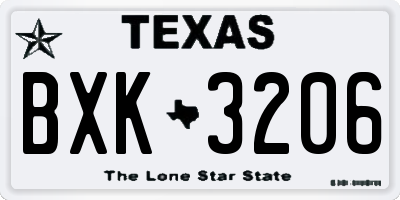 TX license plate BXK3206