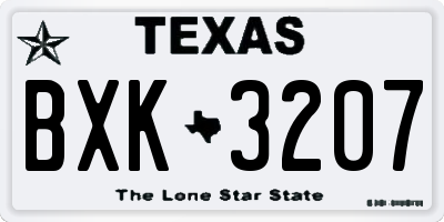 TX license plate BXK3207