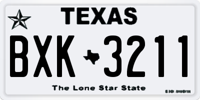 TX license plate BXK3211