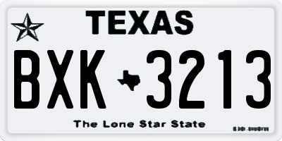 TX license plate BXK3213