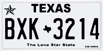 TX license plate BXK3214