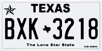 TX license plate BXK3218