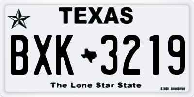 TX license plate BXK3219