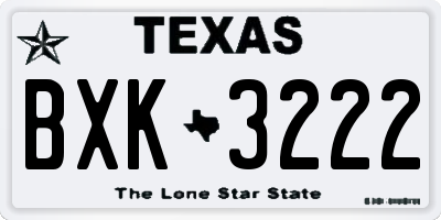 TX license plate BXK3222