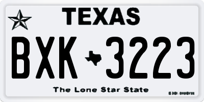 TX license plate BXK3223