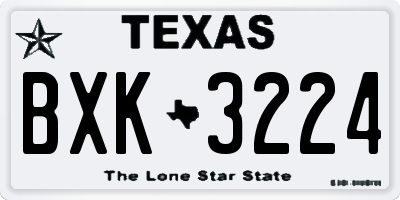 TX license plate BXK3224