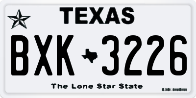 TX license plate BXK3226