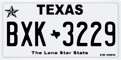 TX license plate BXK3229