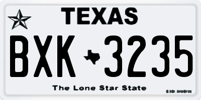 TX license plate BXK3235