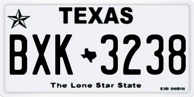 TX license plate BXK3238