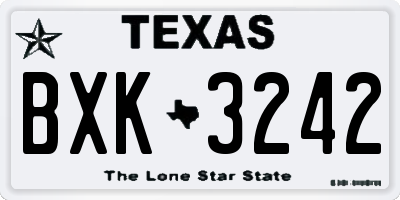 TX license plate BXK3242