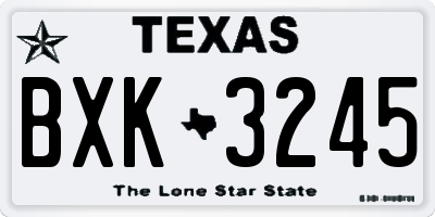 TX license plate BXK3245
