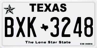 TX license plate BXK3248