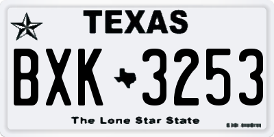 TX license plate BXK3253