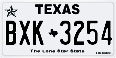 TX license plate BXK3254