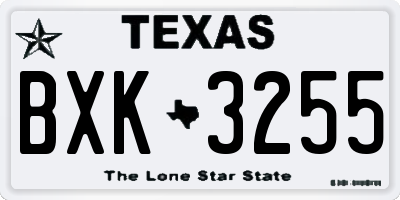 TX license plate BXK3255