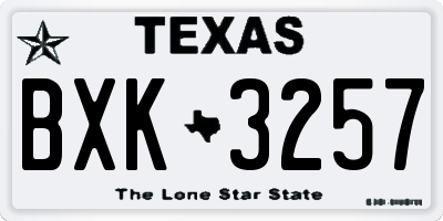 TX license plate BXK3257
