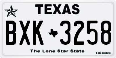 TX license plate BXK3258