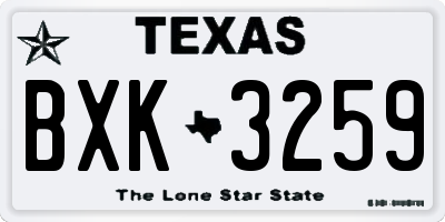 TX license plate BXK3259