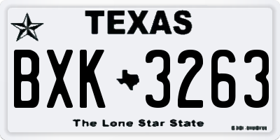 TX license plate BXK3263