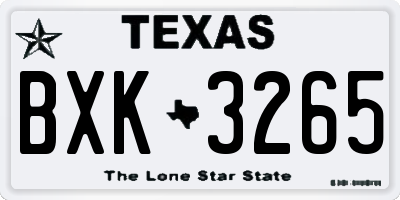 TX license plate BXK3265