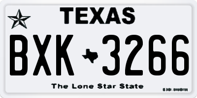 TX license plate BXK3266