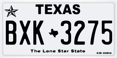 TX license plate BXK3275