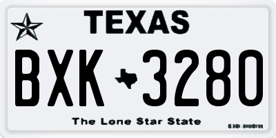 TX license plate BXK3280