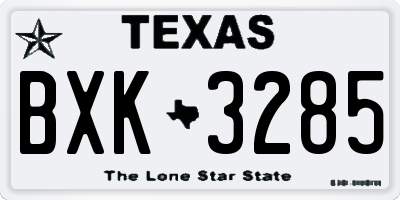 TX license plate BXK3285