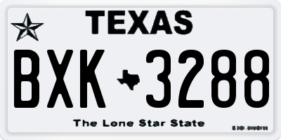 TX license plate BXK3288