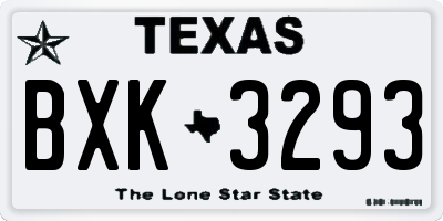 TX license plate BXK3293