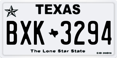 TX license plate BXK3294
